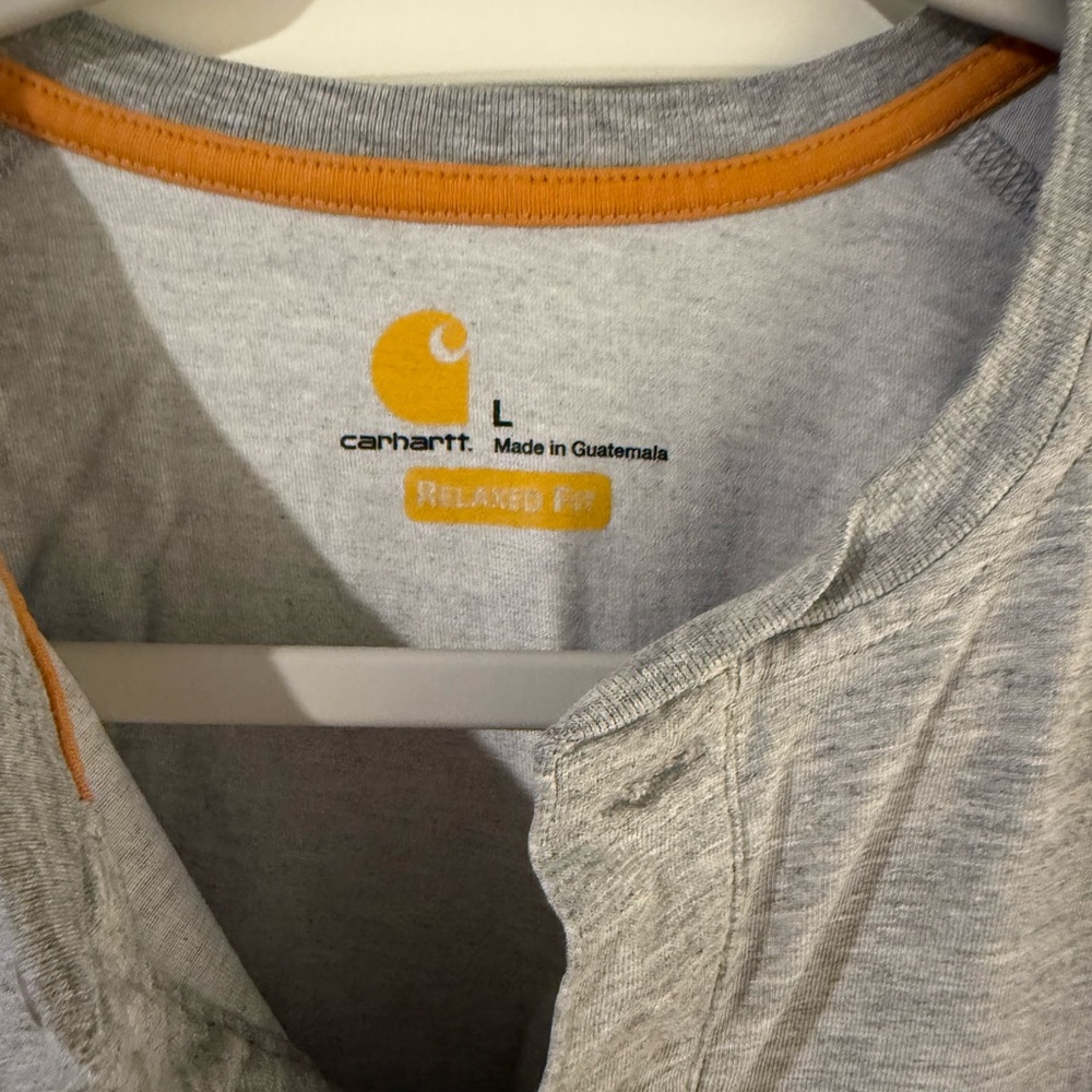 Carhartt Gray Men's Henley Shirt Large - Picture 2 of 4
